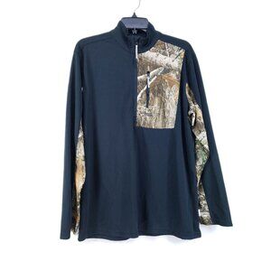 Magellan Classic Fit Mesh Pullover Women's Size Medium Black Realtree Edge Camou
